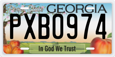 GA license plate PXB0974