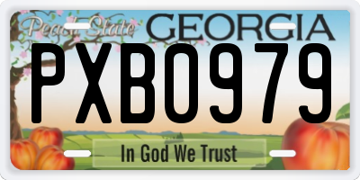GA license plate PXB0979