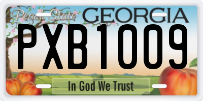 GA license plate PXB1009