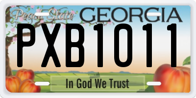 GA license plate PXB1011
