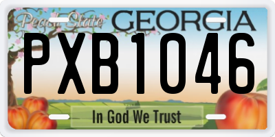 GA license plate PXB1046