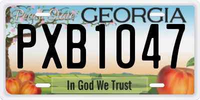 GA license plate PXB1047
