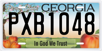 GA license plate PXB1048