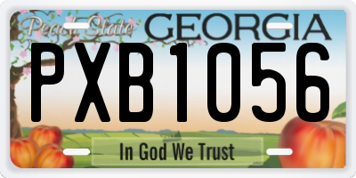 GA license plate PXB1056