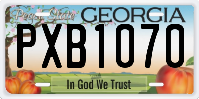 GA license plate PXB1070