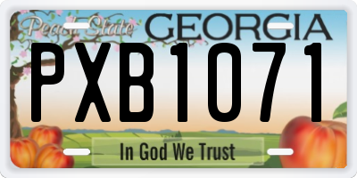 GA license plate PXB1071