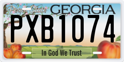 GA license plate PXB1074