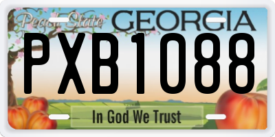 GA license plate PXB1088