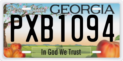 GA license plate PXB1094