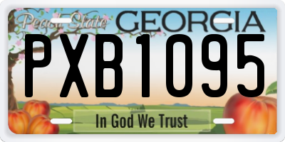 GA license plate PXB1095