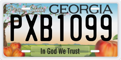 GA license plate PXB1099