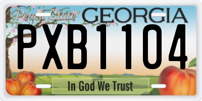 GA license plate PXB1104