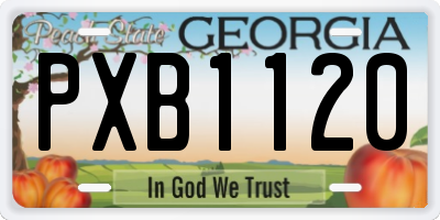 GA license plate PXB1120