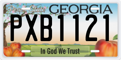 GA license plate PXB1121