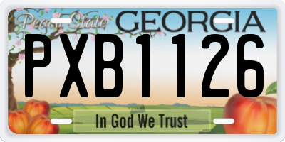 GA license plate PXB1126