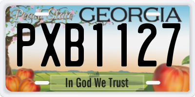 GA license plate PXB1127