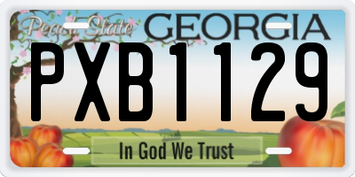 GA license plate PXB1129