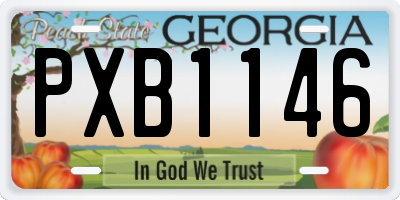 GA license plate PXB1146