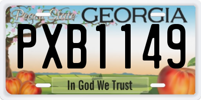 GA license plate PXB1149