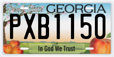 GA license plate PXB1150