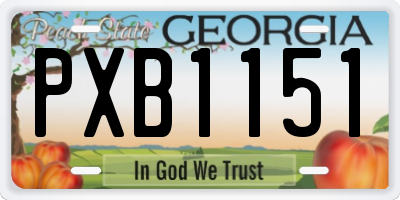 GA license plate PXB1151