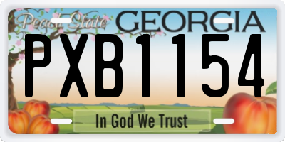 GA license plate PXB1154