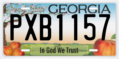 GA license plate PXB1157