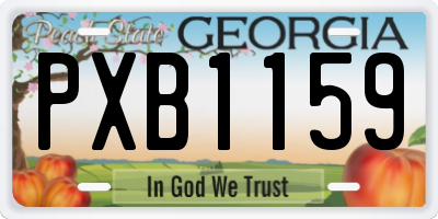 GA license plate PXB1159