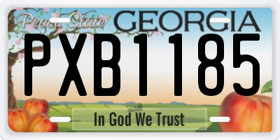 GA license plate PXB1185