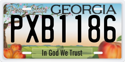 GA license plate PXB1186