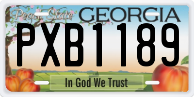 GA license plate PXB1189