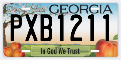 GA license plate PXB1211