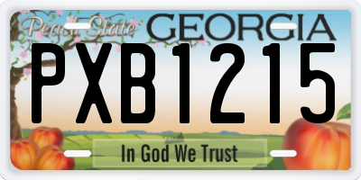 GA license plate PXB1215