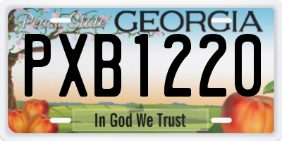 GA license plate PXB1220