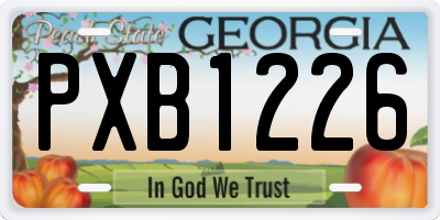 GA license plate PXB1226