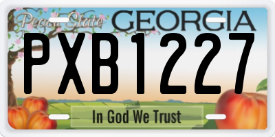 GA license plate PXB1227