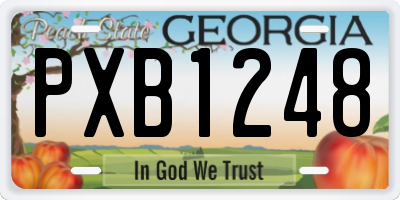 GA license plate PXB1248