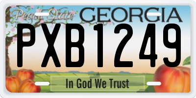 GA license plate PXB1249