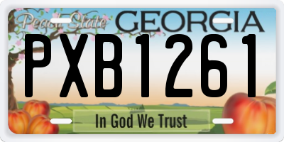 GA license plate PXB1261