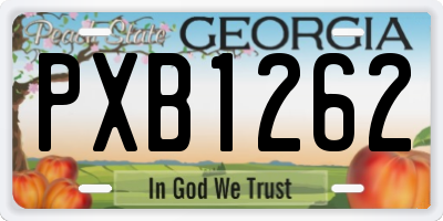 GA license plate PXB1262