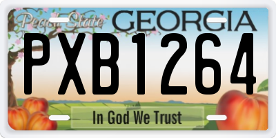 GA license plate PXB1264
