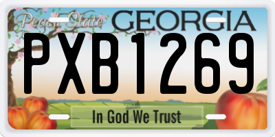 GA license plate PXB1269