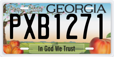 GA license plate PXB1271