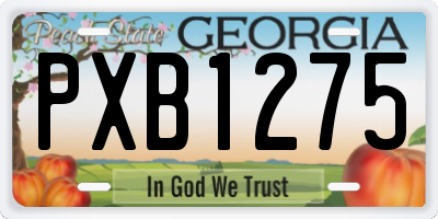 GA license plate PXB1275
