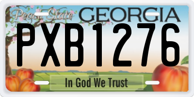 GA license plate PXB1276