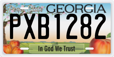 GA license plate PXB1282