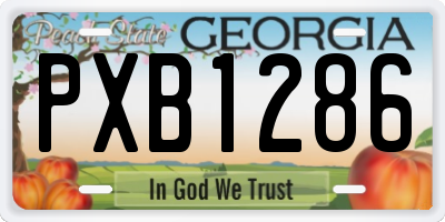 GA license plate PXB1286