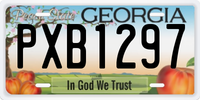 GA license plate PXB1297