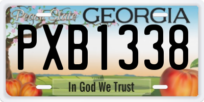 GA license plate PXB1338