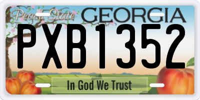 GA license plate PXB1352